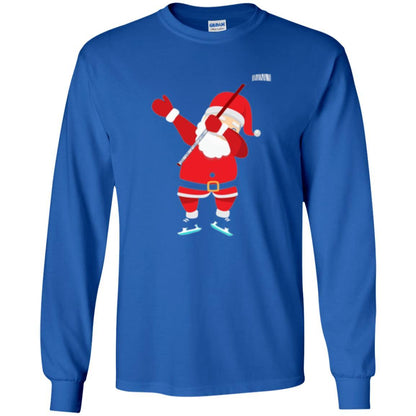 Christmas T-shirt Santa Claus Dabbing Hockey Royal