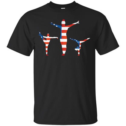 Gymastic T-shirt American Flag Black