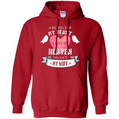 A Big Piece Of My Heart Lives In Heaven And She Is My Wife Shirt Red