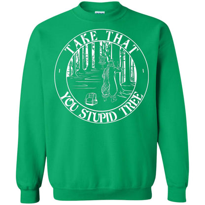 Take That Stupid Tree Funny Disc Golf T-shirt Irish Green