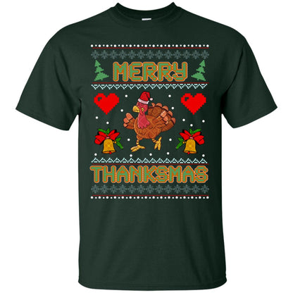 Merry Thanksmas Turkey Thanksgiving Gift Shirt For Mens Or Womens Forest