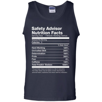 Safety Advisor Nutrition Facts Funny T-shirt Navy