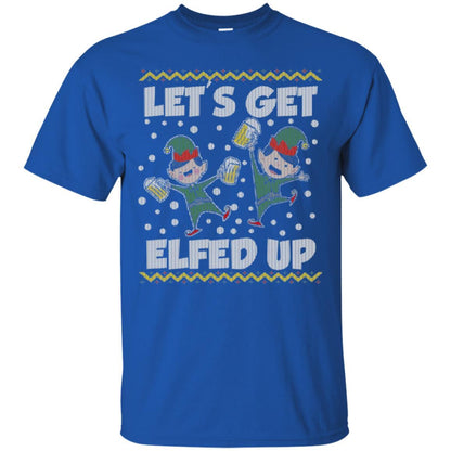 Christmas T-shirt Let's Get Elfed Up Royal