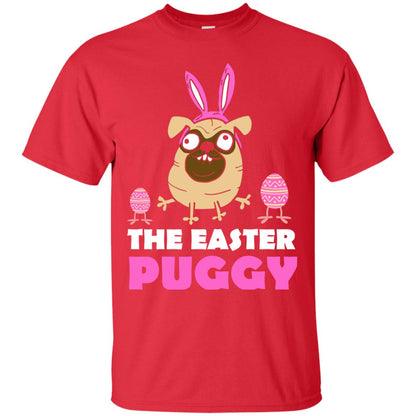 The Easter Puggy Cool Dog T-shirt For Easter Holiday Red