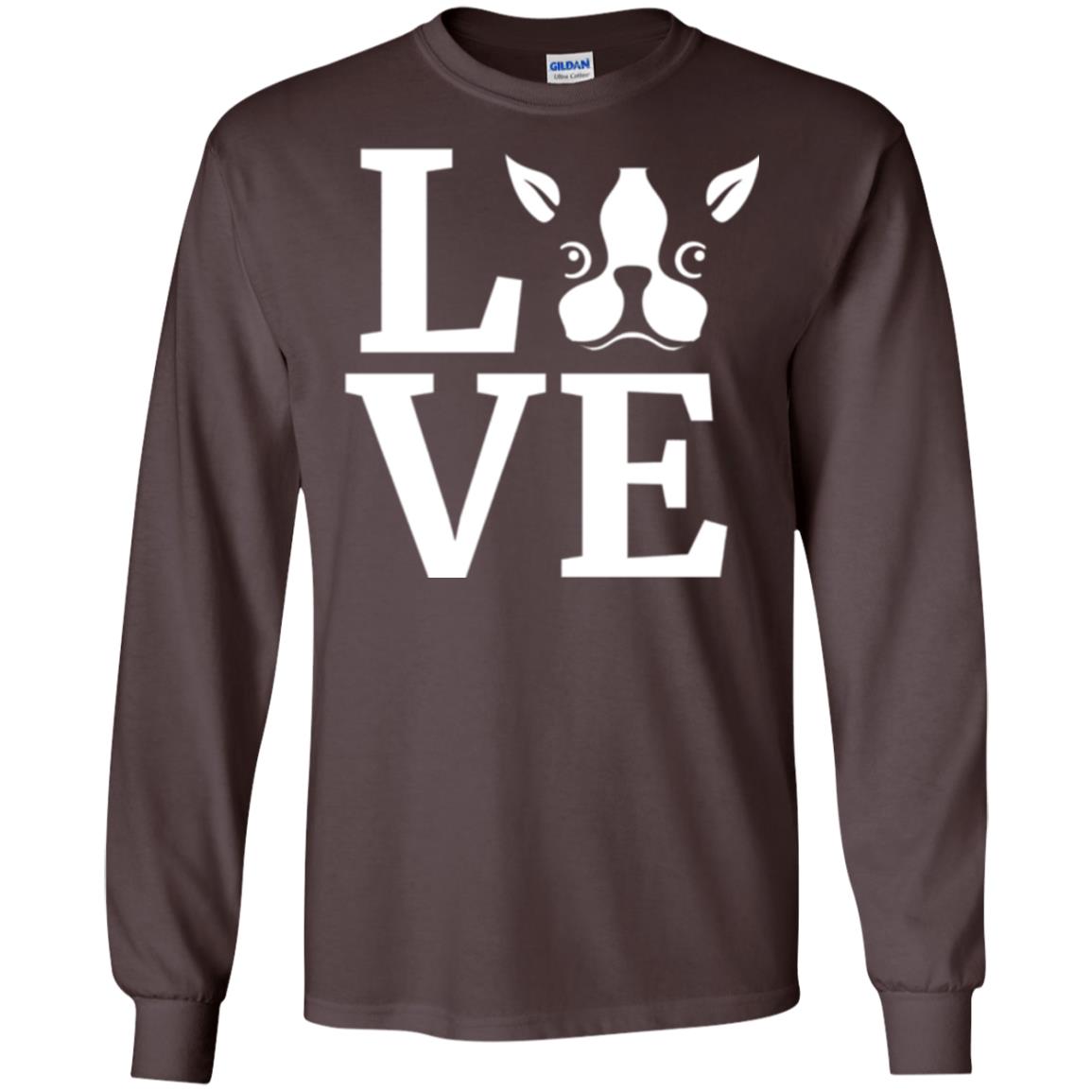 Dog Lovers T-shirt I Love My Boston Terrier Dark Chocolate