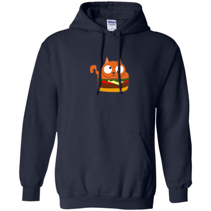 Chibi Kitty Burger Kawaii Cat Lovers Shirt Navy
