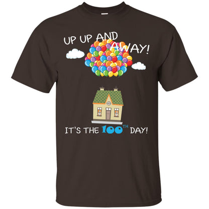 Kindgarten Teacher T-shirt Balloon One Hundred Days Of School Dark Chocolate