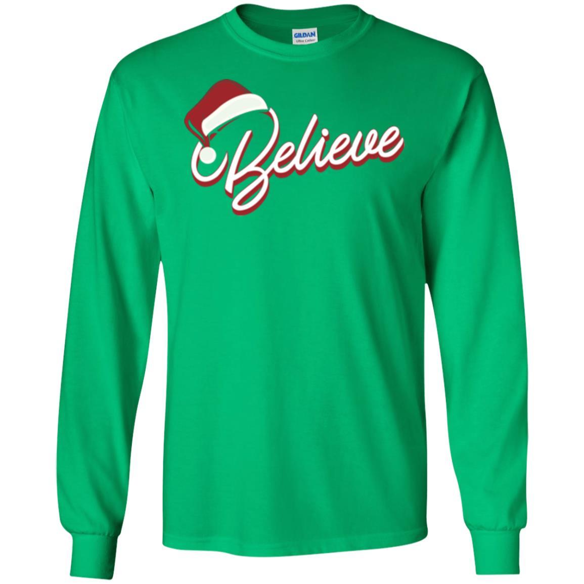 Christmas T-shirt Believe In Santa Claus Irish Green