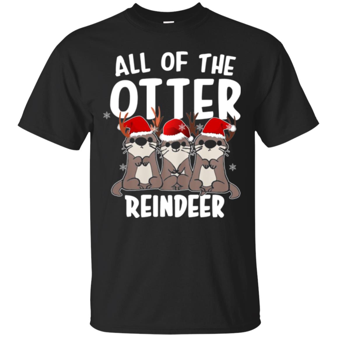 Christmas T-shirt All Of The Otter Reindeer Black