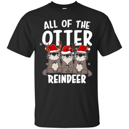 Christmas T-shirt All Of The Otter Reindeer Black