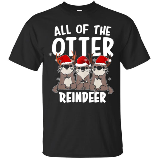 Christmas T-shirt All Of The Otter Reindeer Black