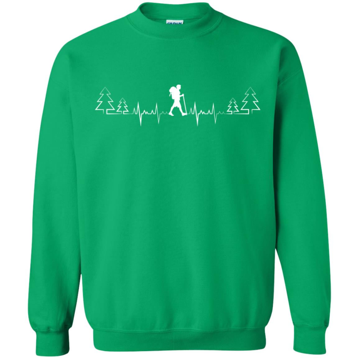Heart Beat Hiking Lovers Shirt Irish Green