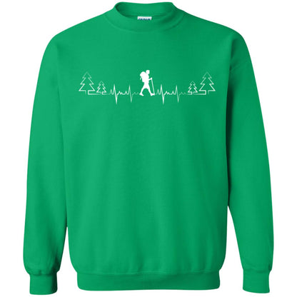Heart Beat Hiking Lovers Shirt Irish Green