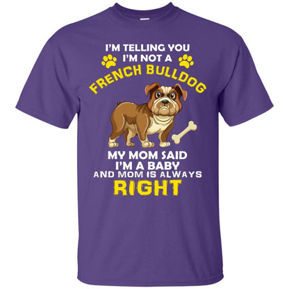 I'm Telling You I'm Not A French Bulldog Dog Lover T-shirt For Kids Purple