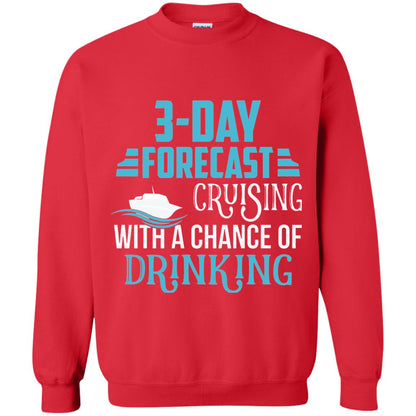 Funny Cruise T-shirt Forecast Cruising With A Chance Red