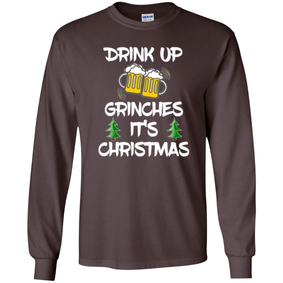 Beer Lover T-shirt Drink Up Beer Grinches It's Christmas Dark Chocolate