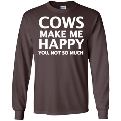 Cow Lovers T-shirt Cows Make Me Happy You Not So Much Dark Chocolate