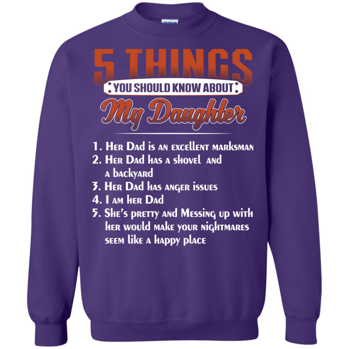 5 Things You Should Know About My Daughter Parents Shirt Purple