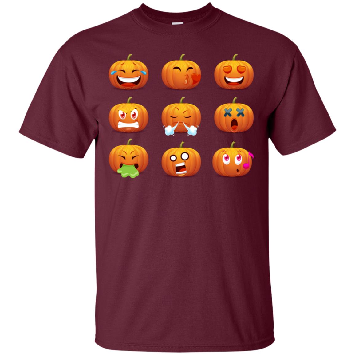 Funny Pumpkins Emoji Halloween Gift Shirt Maroon