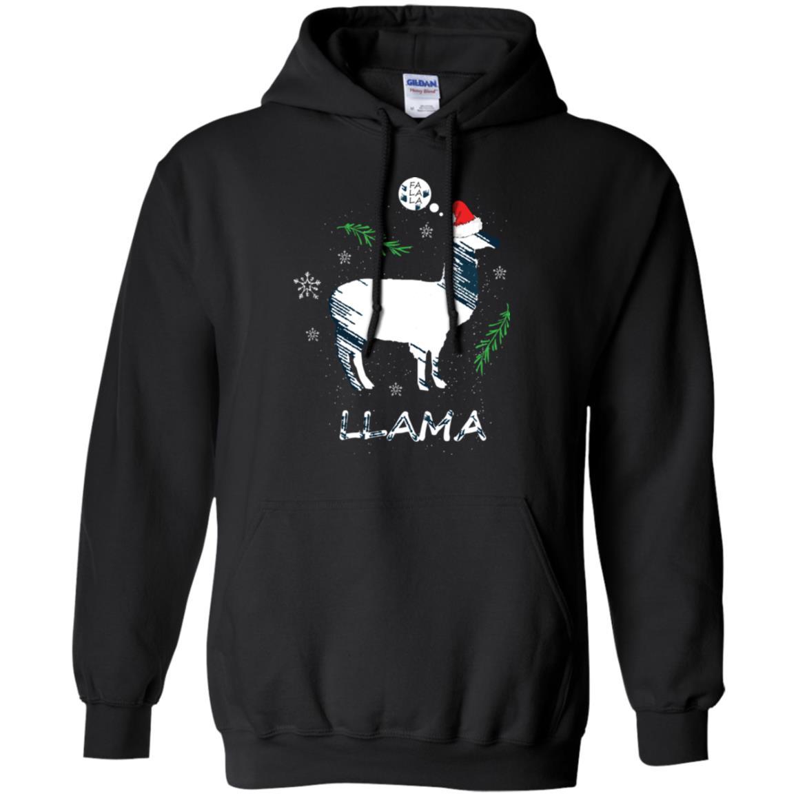 Christmas T-shirt Fa La La La Llama T-shirt Black