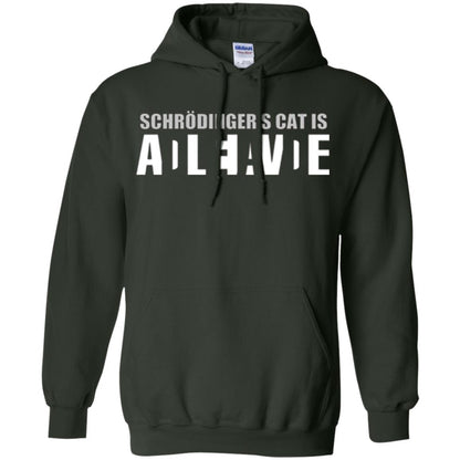 Science T-shirt Schrodinger's Cat Is Dead Or Alive Forest Green