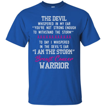 Breast Cancer Warrior T-shirt I Am The Storm Breast Cancer Warrior With Pink Ribbons Royal