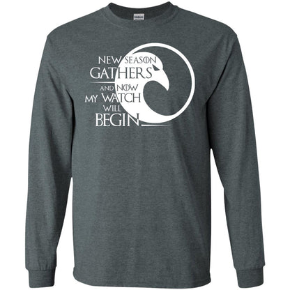 New Season Gathers And Now My Watch Will Begin Game Of Thrones Fan T-shirt Dark Heather