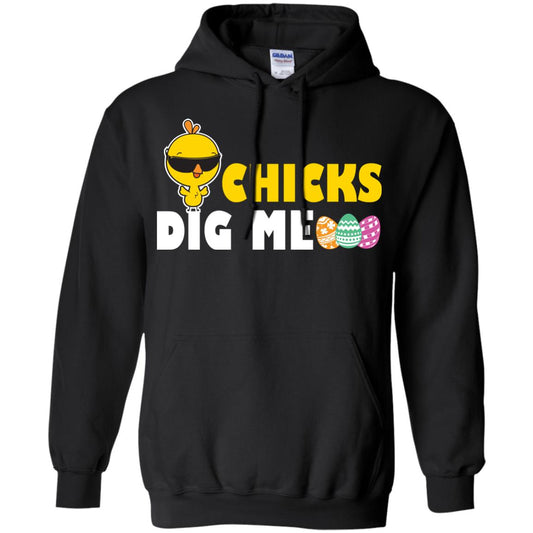 Chicks Dig Me Funny Chicken Shirt For Easter Day Black