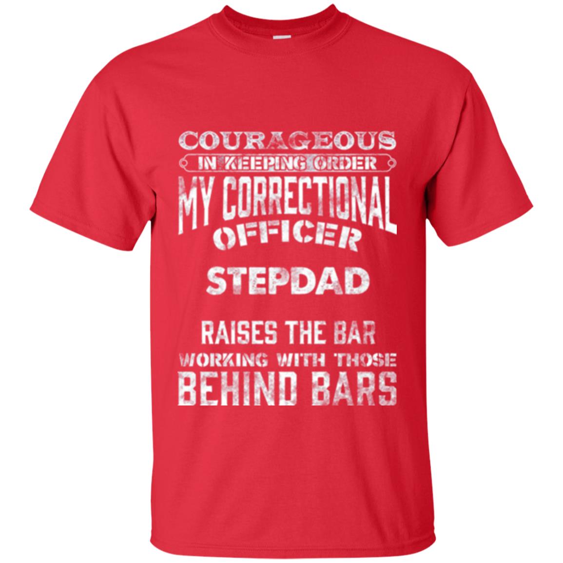 Daddy T-shirt Correctional Officer Step Dad Support Red