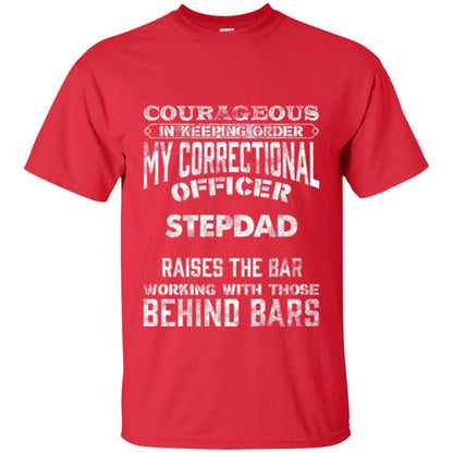 Daddy T-shirt Correctional Officer Step Dad Support Red