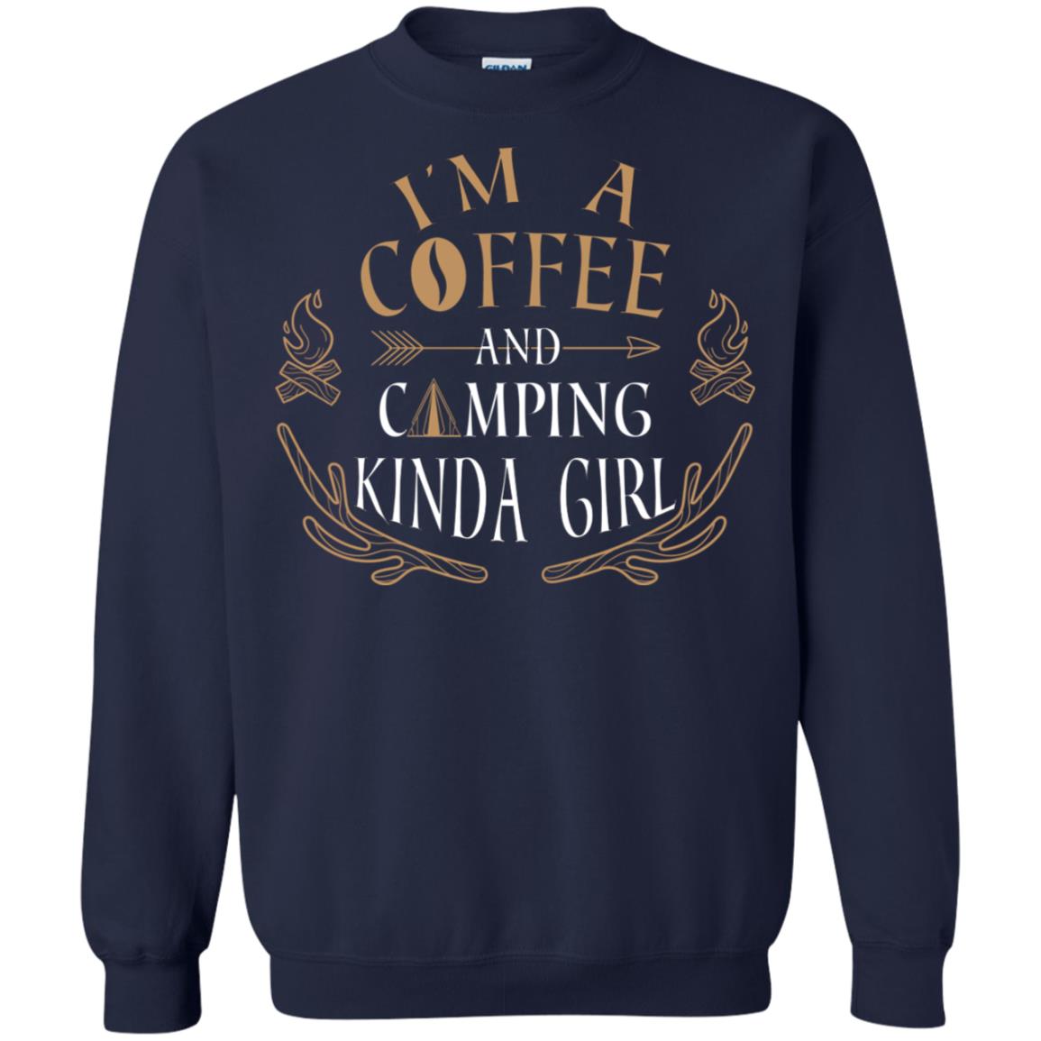 I'm A Coffee And Camping Kinda Girl Shirt Navy