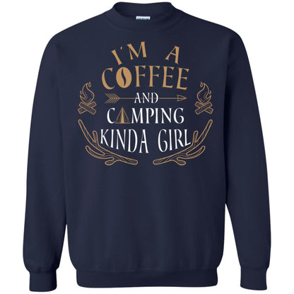 I'm A Coffee And Camping Kinda Girl Shirt Navy