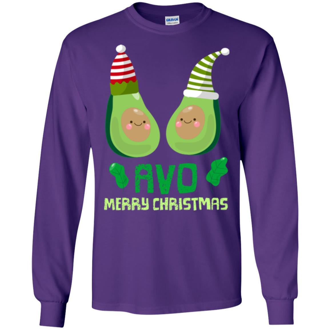 Avocado Merry Christmas T-shirt Purple