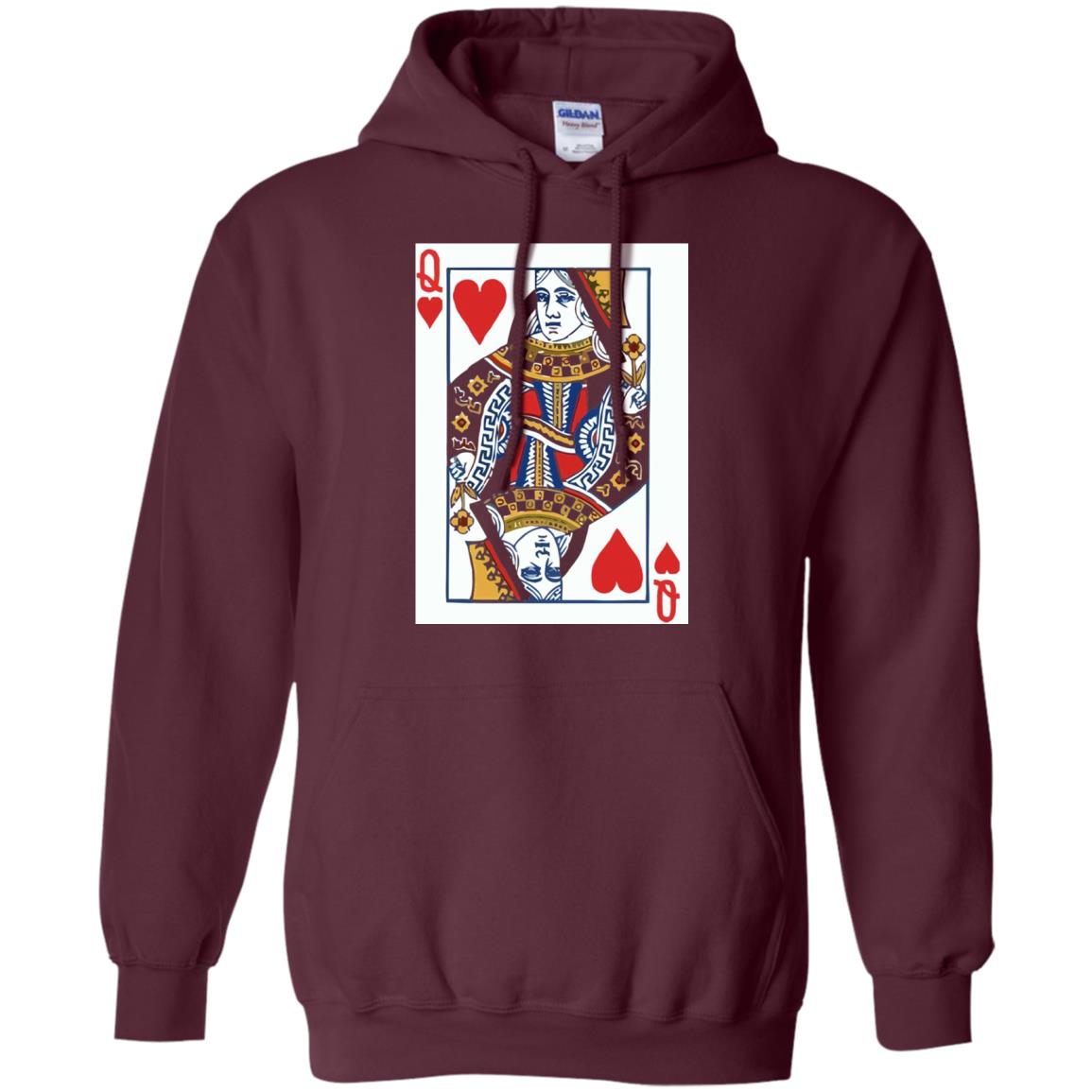 Valentines Day T-shirt Queen Of Hearts Cards Couple Maroon
