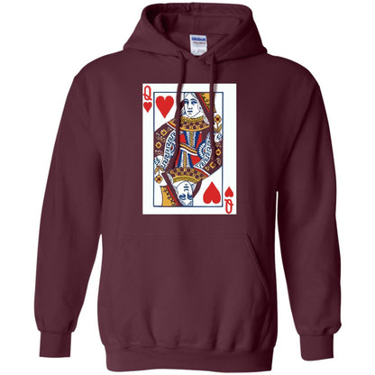 Valentines Day T-shirt Queen Of Hearts Cards Couple Maroon
