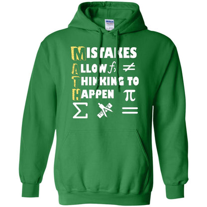 Math Lover T-shirt Mistakes Allow Thinking To Happen Irish Green