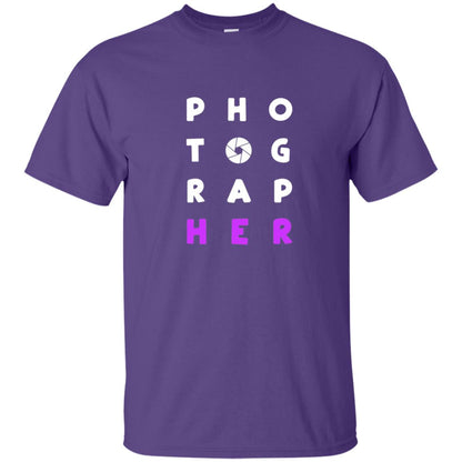 Photographer T-shirt With Purple Text Pho Tog Rap Her