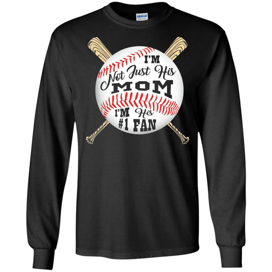 Baseball Mom Shirt Im Not Just His Mom Fan Black