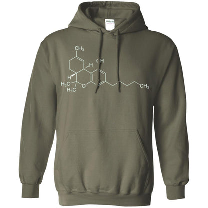 Chemistry T-shirt Molecule Tetrahydrocannabinol Military Green