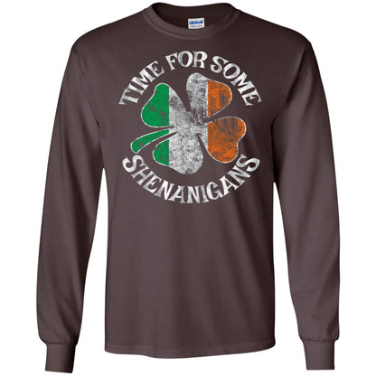 Time For Some Shenanigans St. Patrick_s Day T-shirt Dark Chocolate