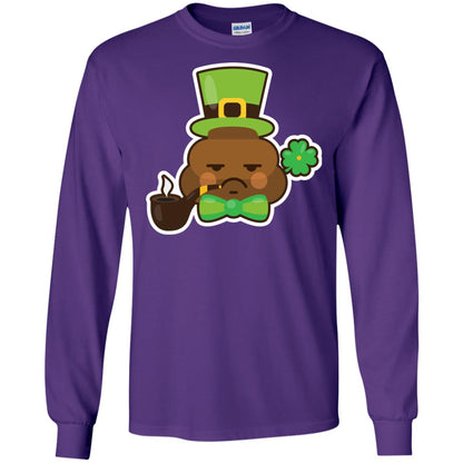 Saint Partick's Day T-shirt Leprechaun Poop Emoji With Patrick Hat Purple