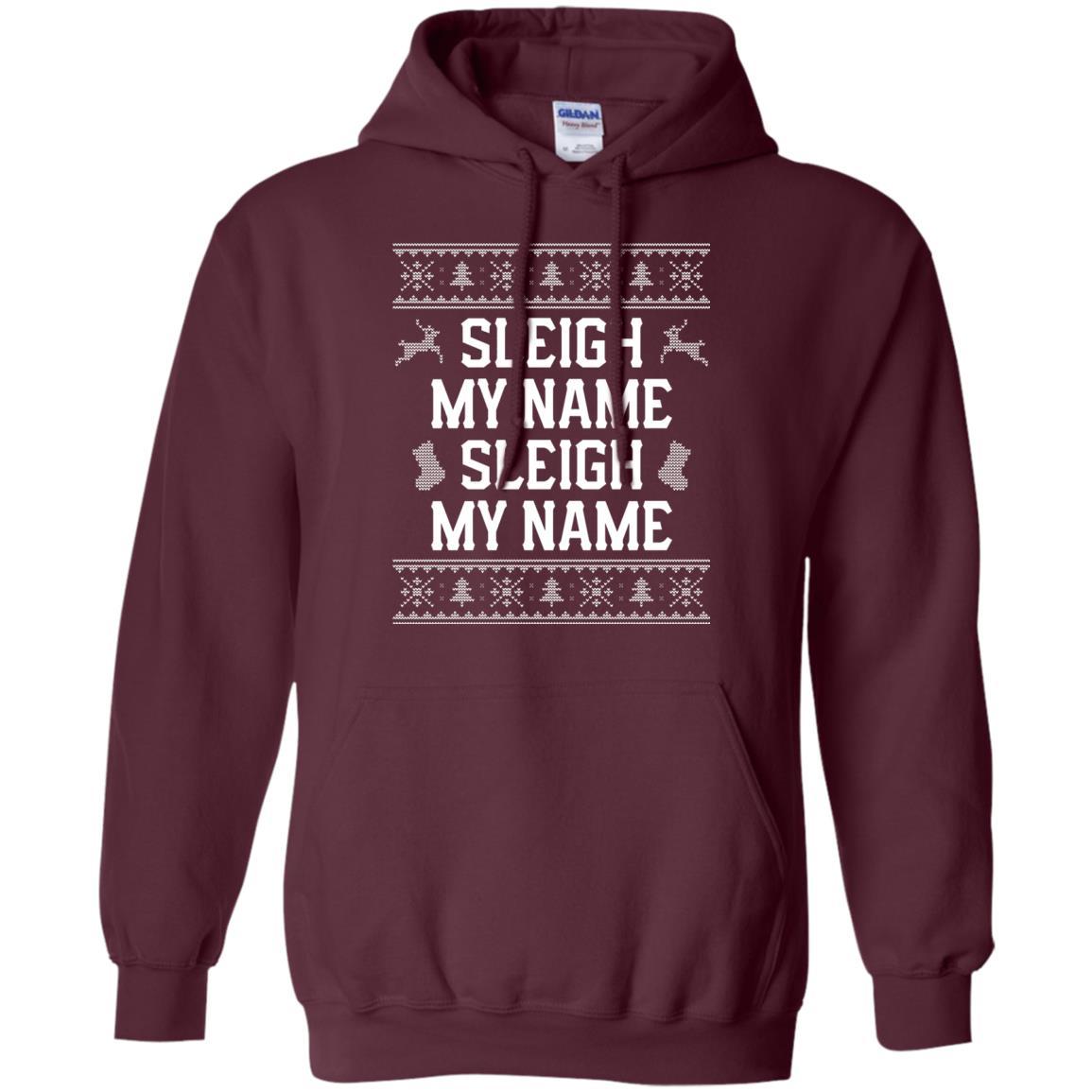 Christmas T-shirt Sleigh My Name Maroon