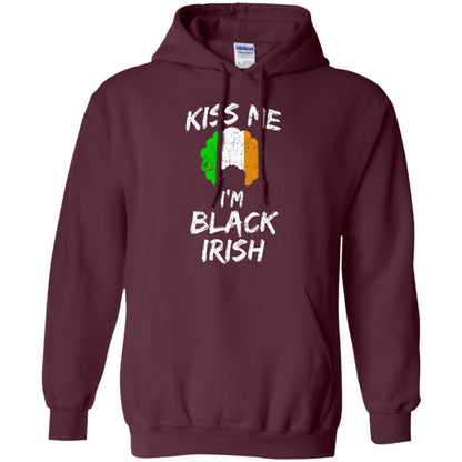Kiss Me I_m Black Irish Funny St Patrick_s Day T-shirt Maroon