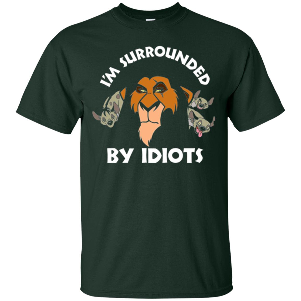 Disney Lion King T-shirt Scar Surrounded By Idiots Forest Green