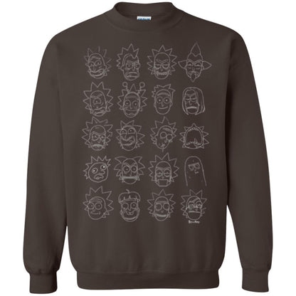 Movie T-shirt The Many Faces Of Rick Dark Chocolate