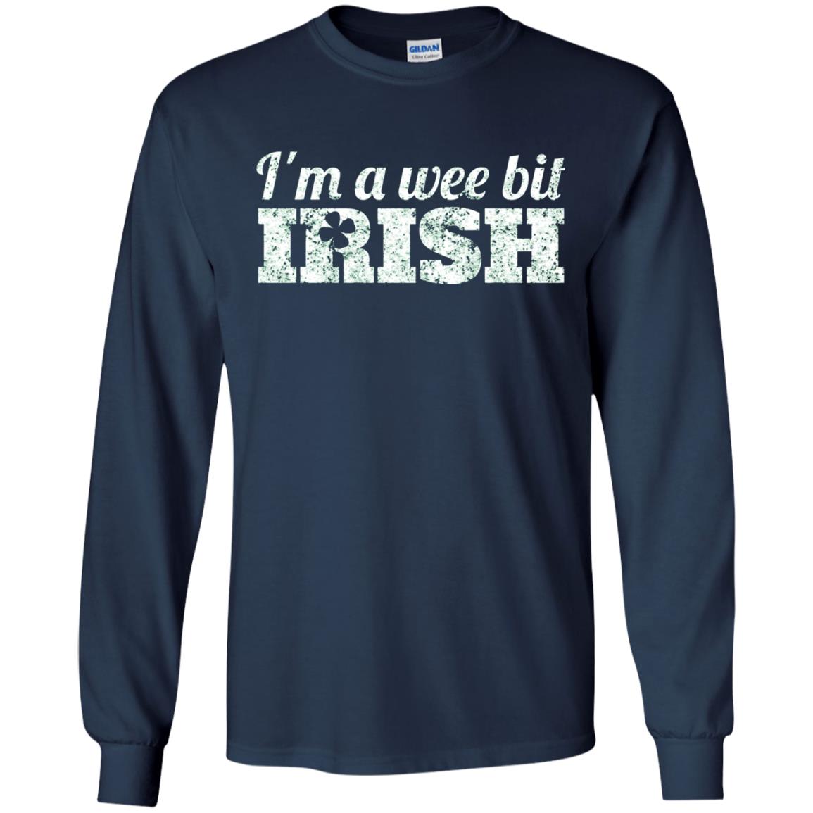I_m Wee Bit Irish Funny Irish Heritage St Paddy_s Day T-shirt Navy