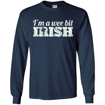 I_m Wee Bit Irish Funny Irish Heritage St Paddy_s Day T-shirt Navy
