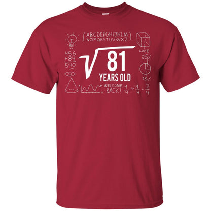 Square Root Of 81 9th Birthday T-shirt Cardinal