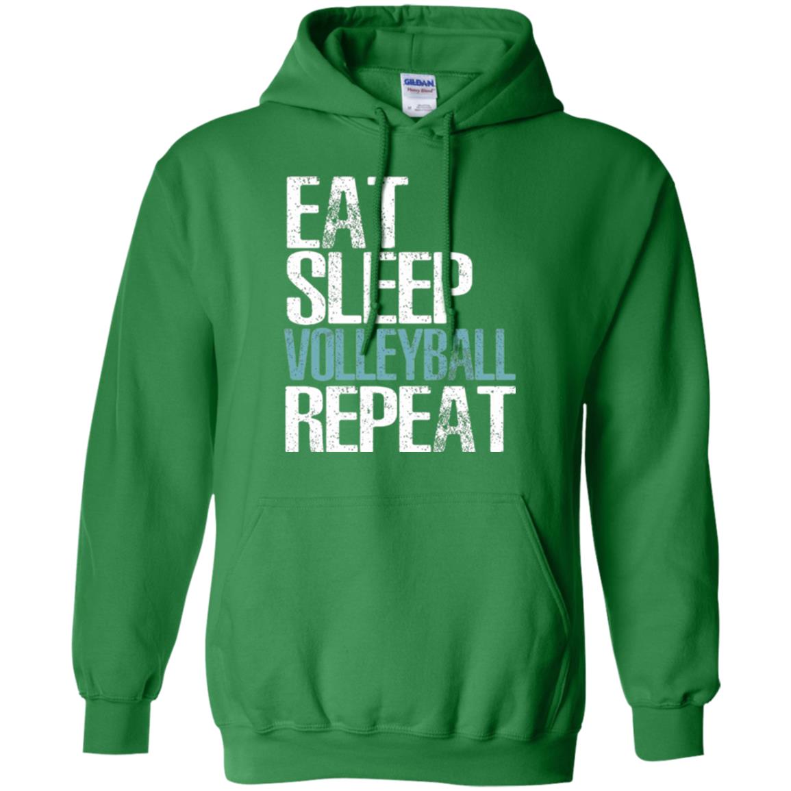 Volleyball T-shirt Eat Sleep Volleyball Repeat Irish Green