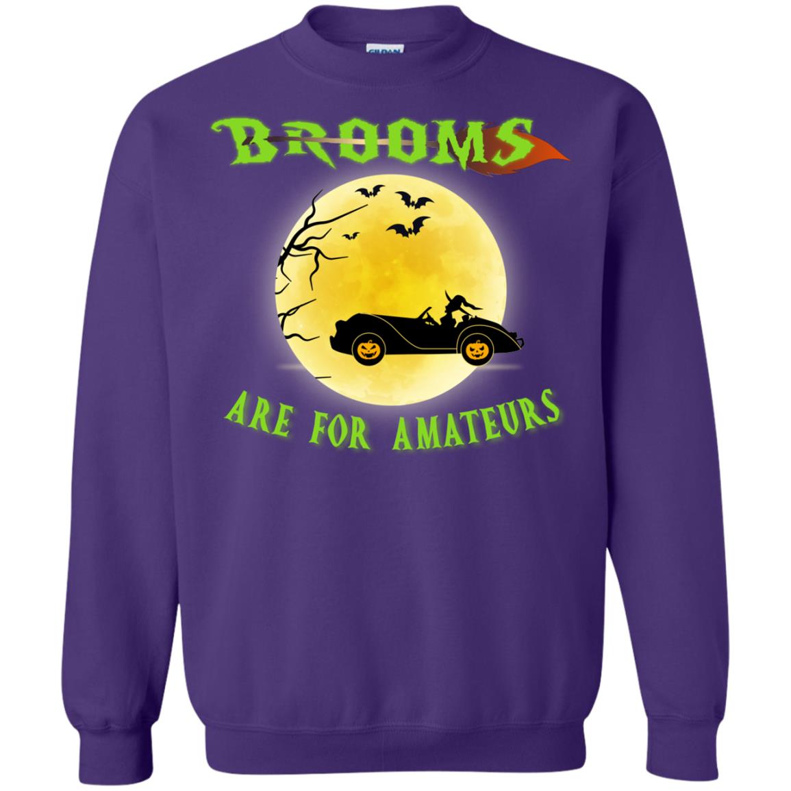 Brooms Are For Amateurs Witches Drive Car Funny Halloween Shirt Purple